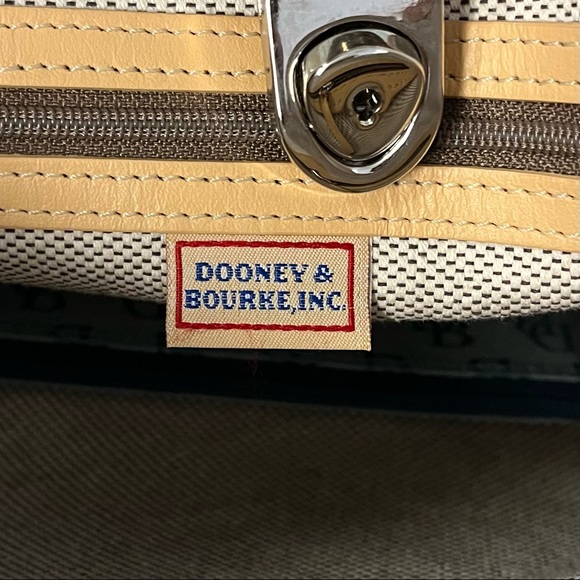 Dooney and Bourke Light Blue and Tan Leather Monogram Tote with Matching Wallet - Picture 5 of 5